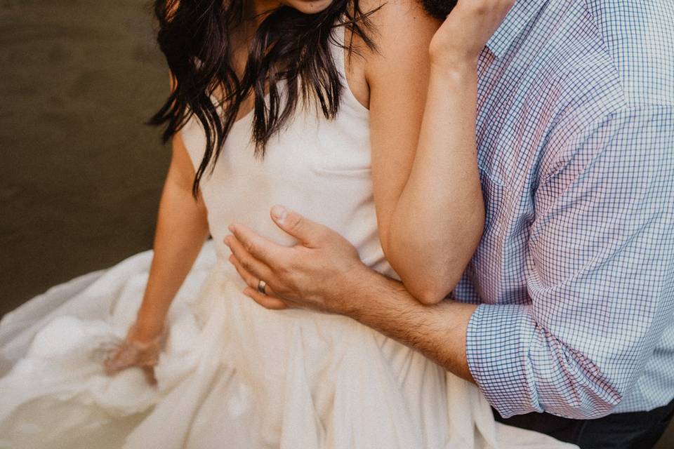 Waterfall elopement session