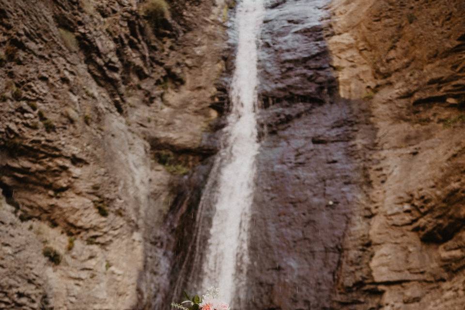 Waterfall elopement session