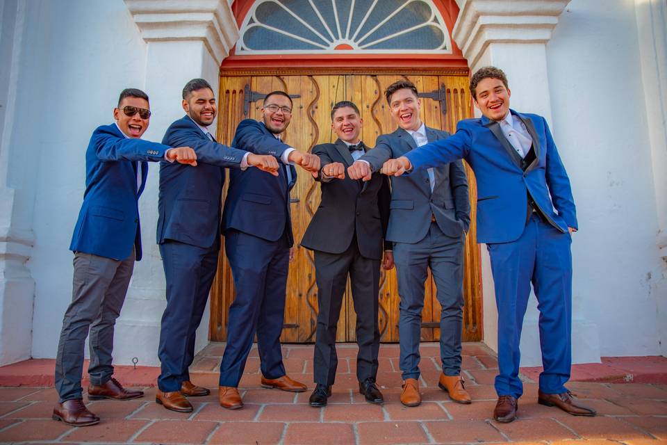 Friends in suits