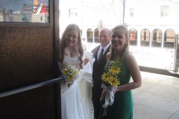 The bride, her sister and her uncle peeking in before they walk down the aisle.
Barattini Wedding 3-17-12