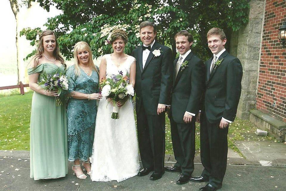 The newlyweds and the family