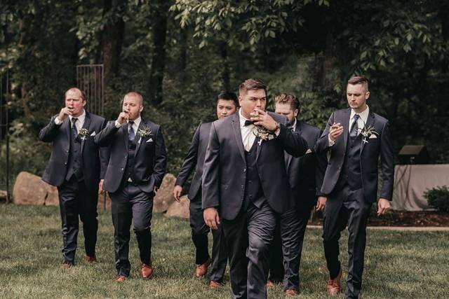 Walking in suits
