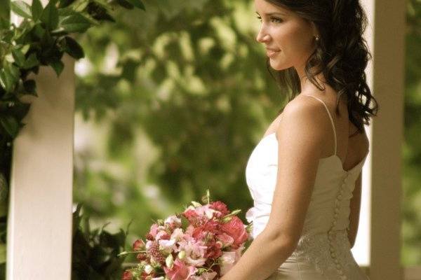 Bride gazing out