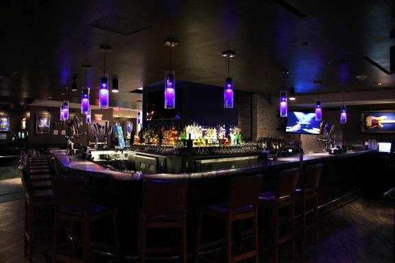 The bar at the Hard Rock Cafe on Hollywood Blvd.