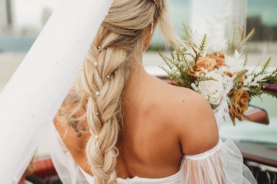 Detail shots of bride's updo