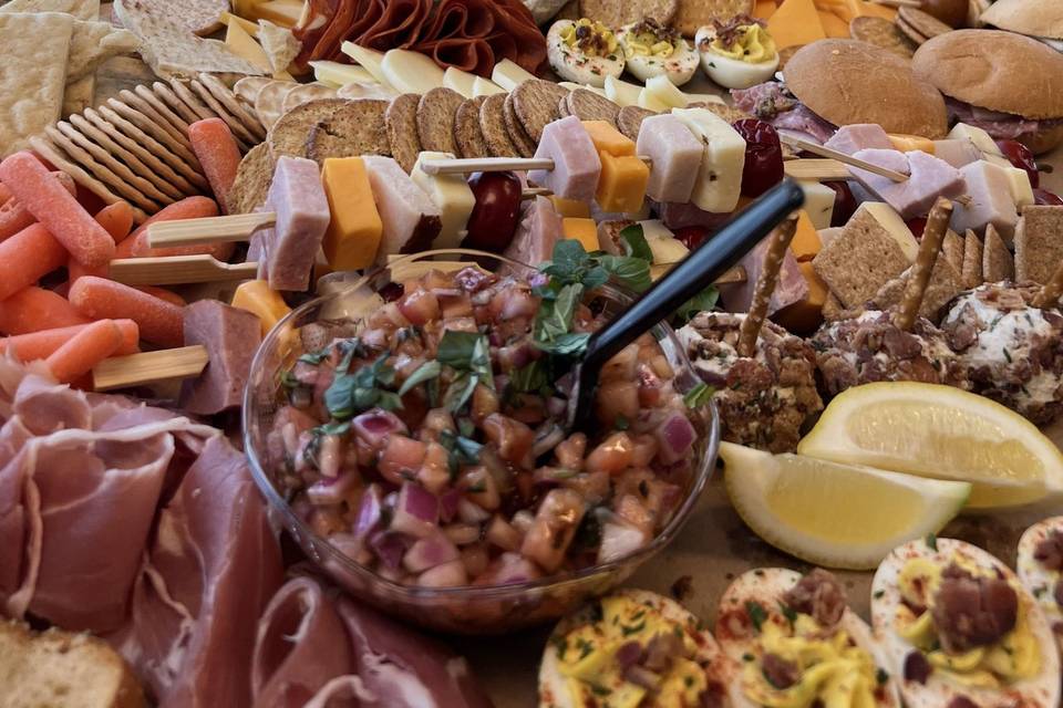 Large charcuterie table