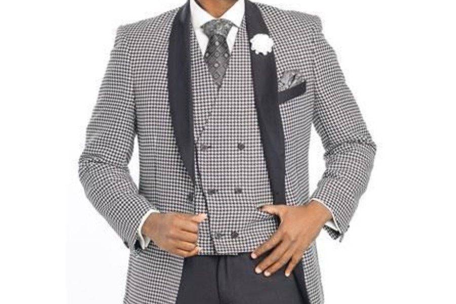 Printed tuxedo jacket and vest