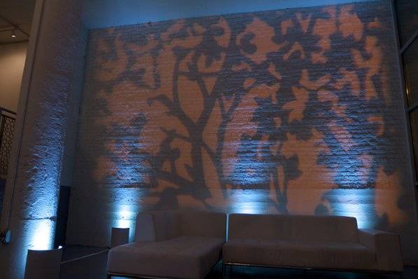 Pattern projection lighting for a wedding at Room 1520 in Chicago.