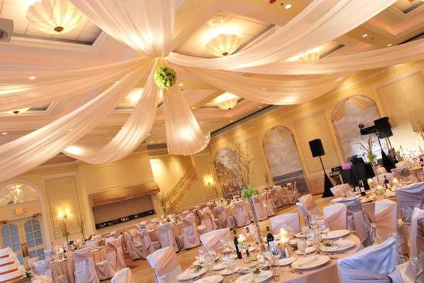 Ceiling canopy at a Chicago wedding.