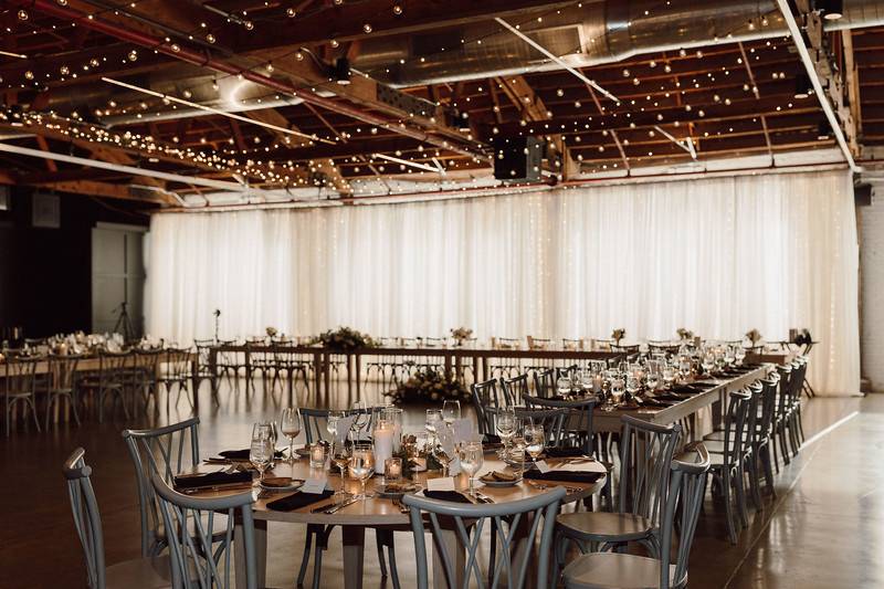Wedding lighting and backdrop