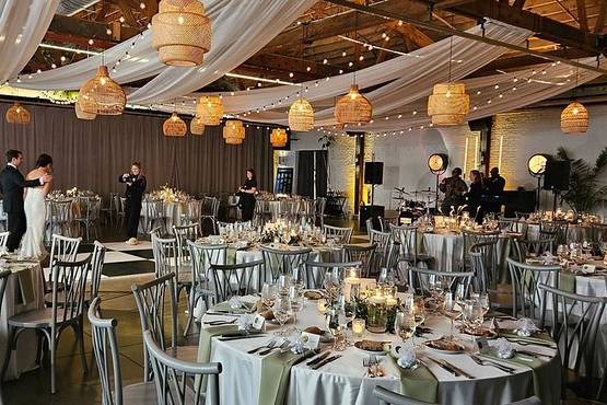 Drape and rattan lantern