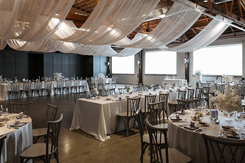 Ceiling drape and lighting