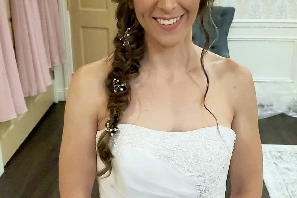 Braided August bridal look