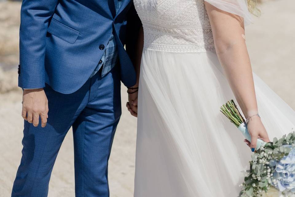 Blue & white