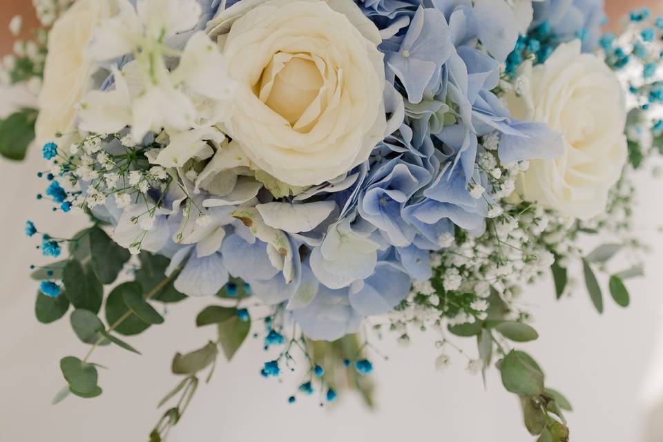 Blue & white