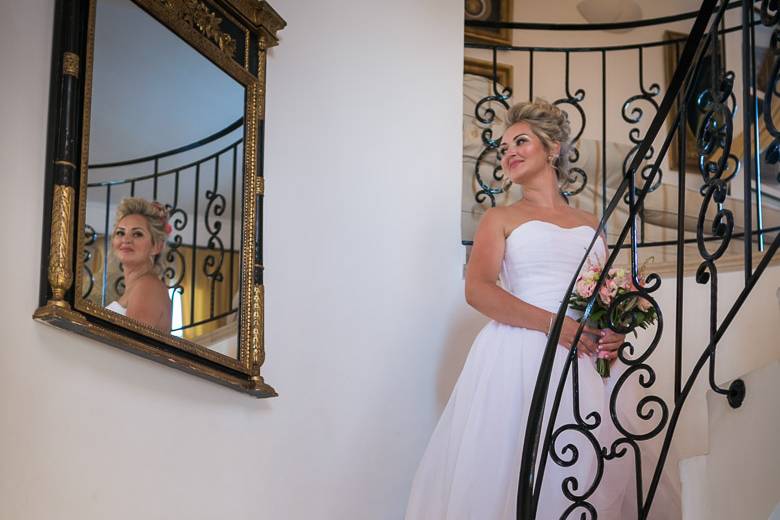 Bride on the staircase