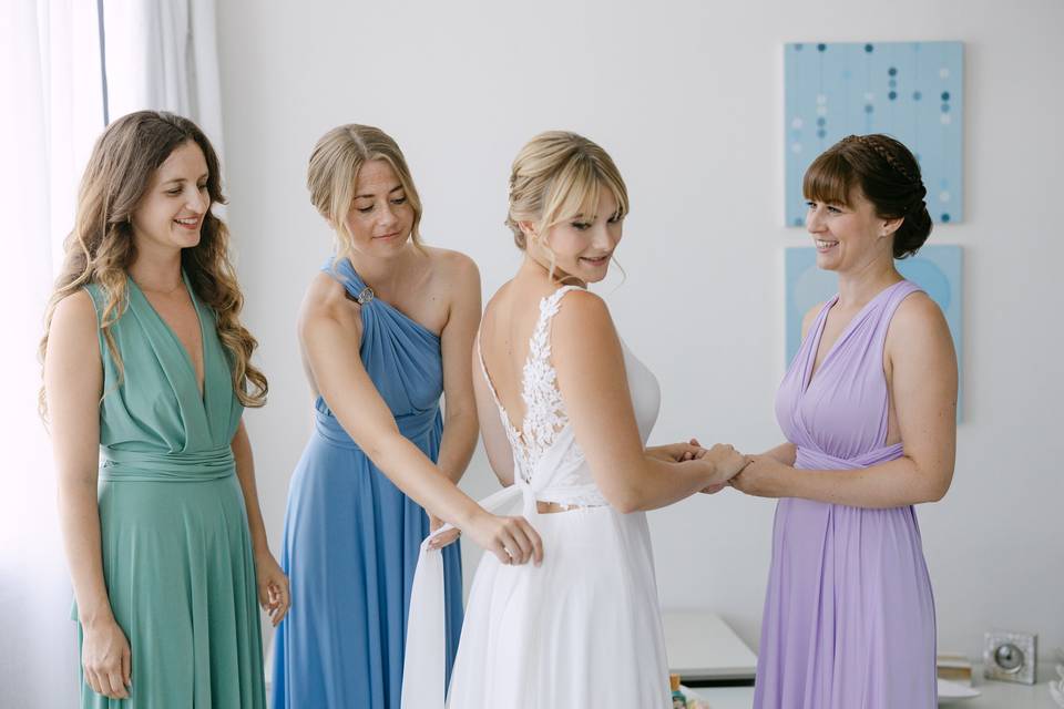 Bride & her team