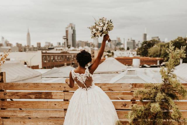 Bride with her bouquet