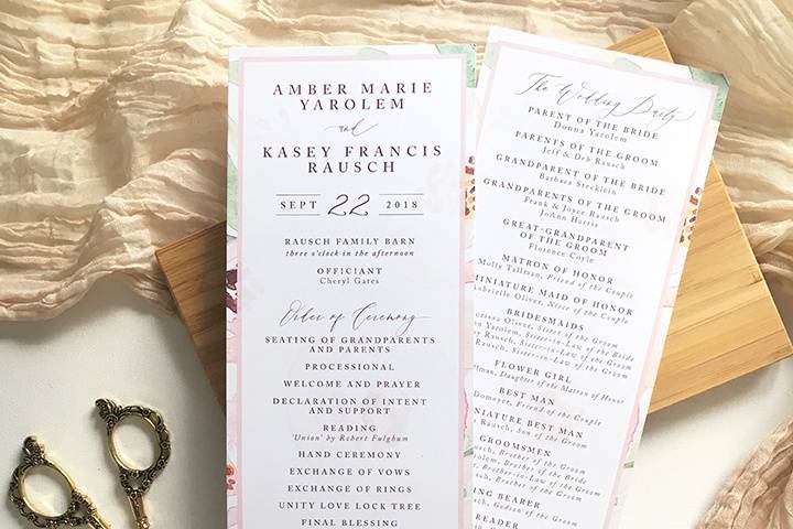 The Amber wedding program