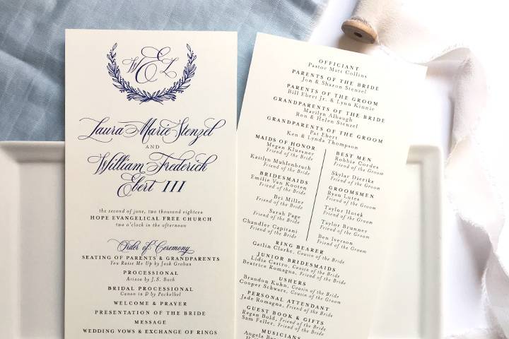 The Laura wedding program