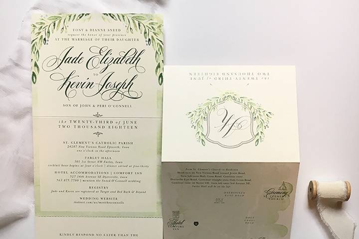 Custom tri-fold invitation