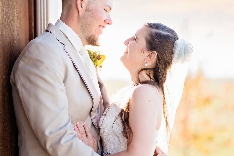 Bride and groom after wedding