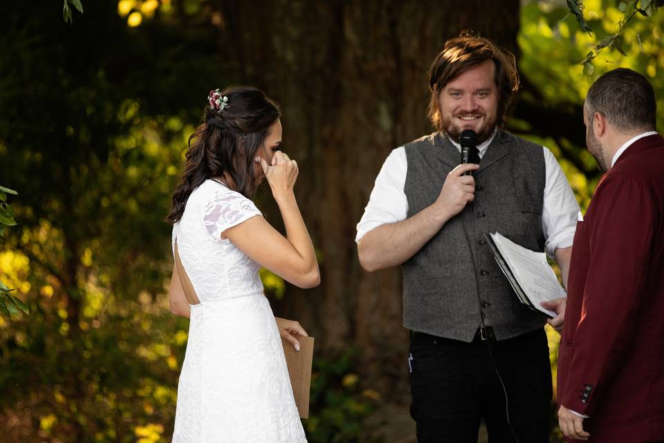 Flower girl hugs