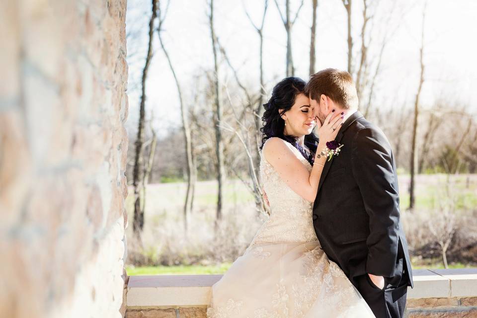 Bride and Groom sharing moment