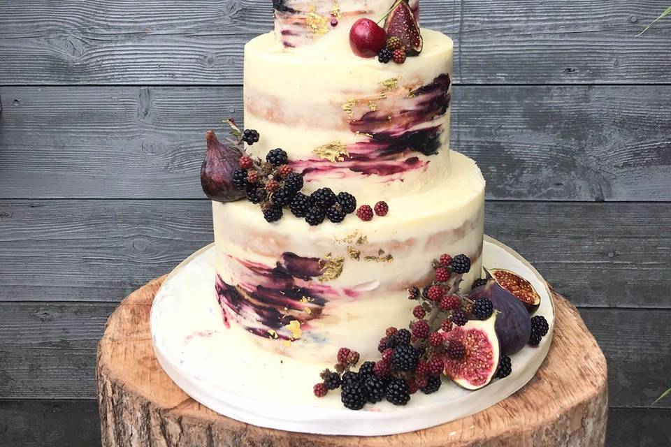 Watercolor buttercream cake