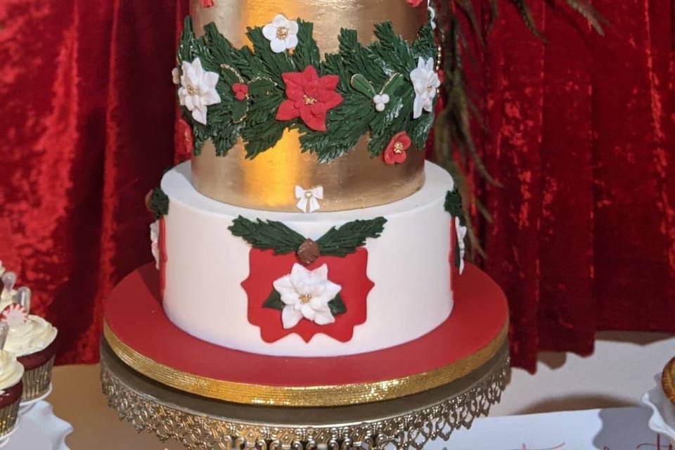 Christmas wedding cake