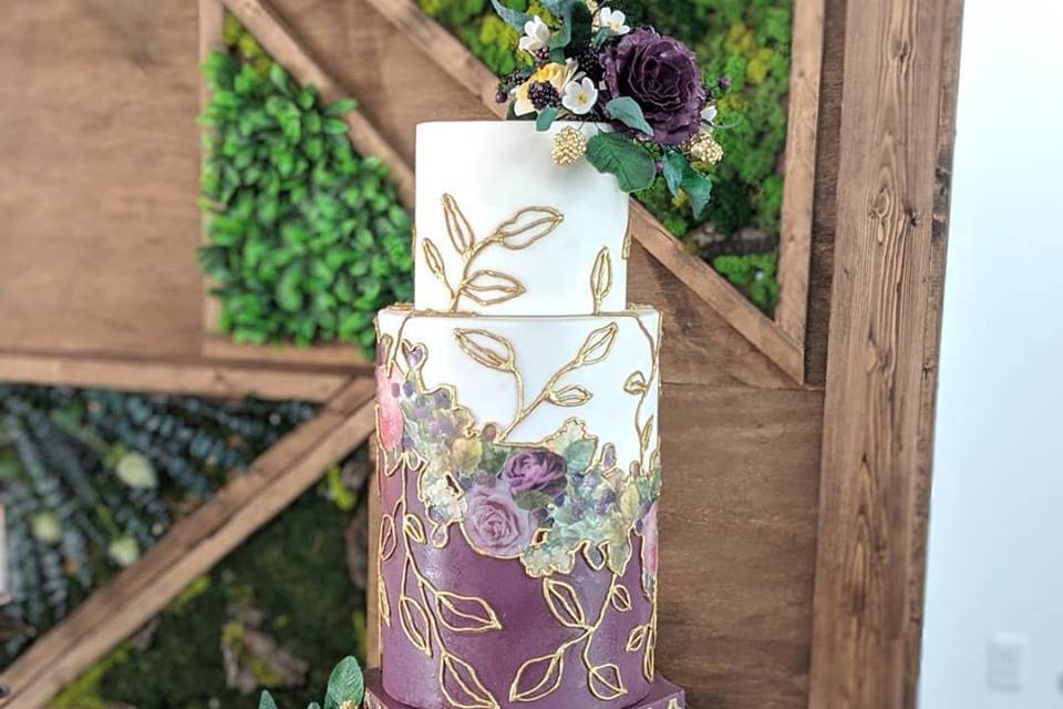 Edible decoupage wedding cake