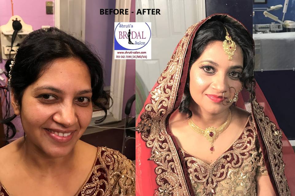 Before-after makeup @shruti,va