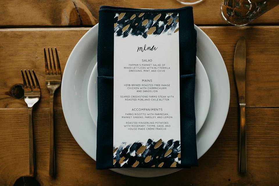 Hollywood Loft place setting