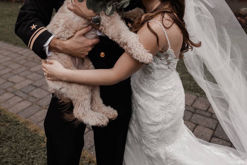 Couple with puppy