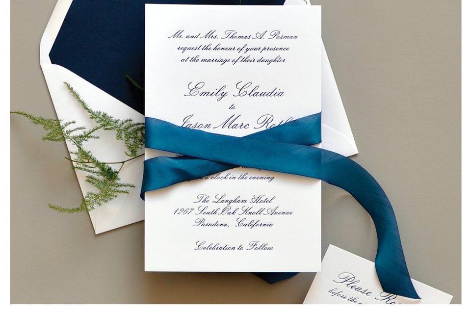 Blue wedding invitation