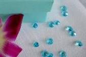 Aqua Blue diamond confetti with Tiffany Blue box