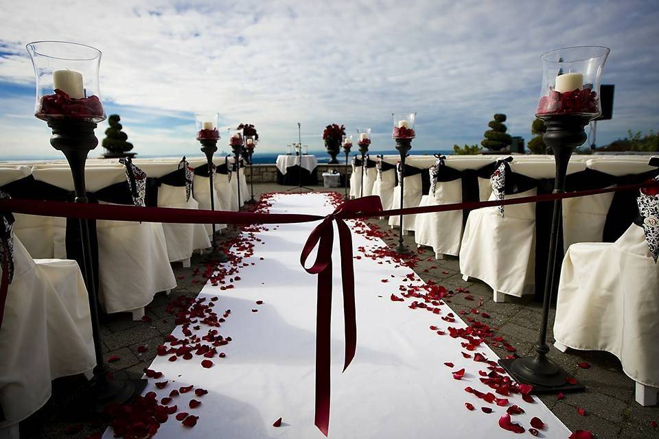 Wedding ceremony area set-up