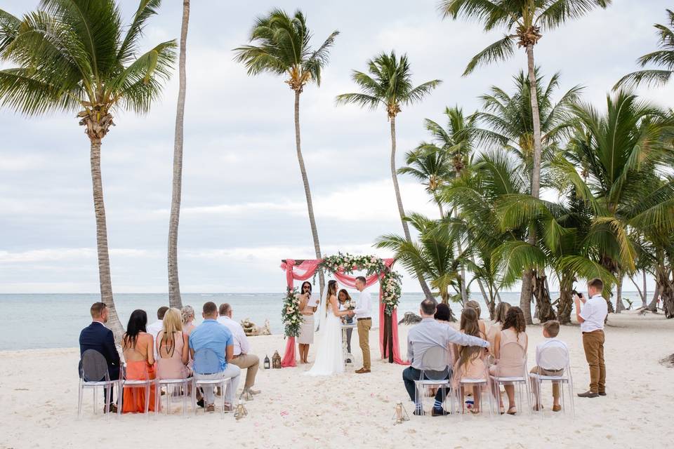 Beach wedding setup