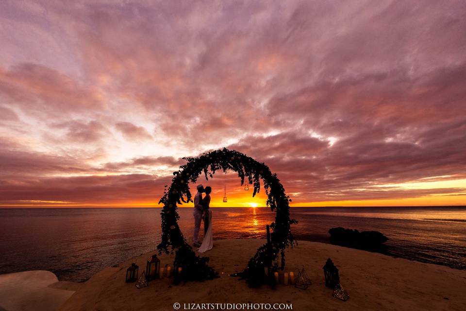 Ceremony on a pier