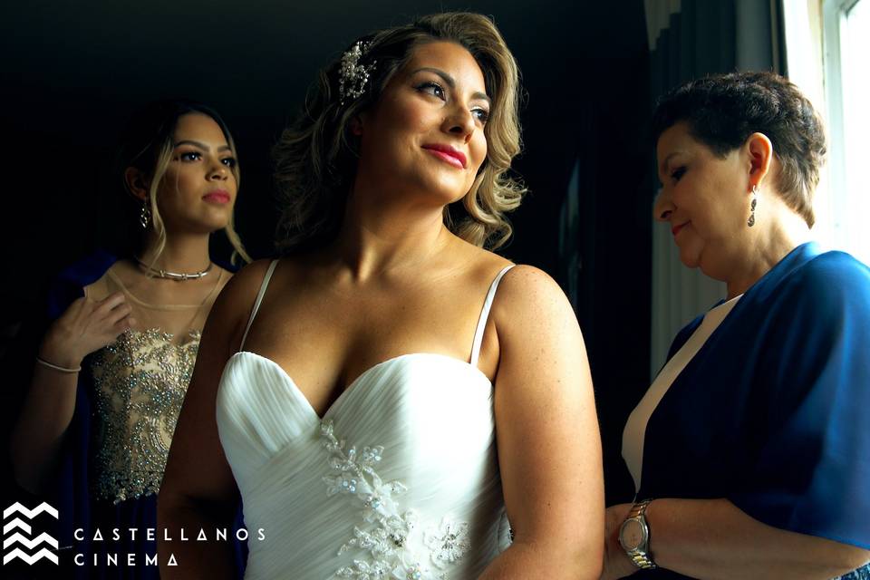 Bride getting ready