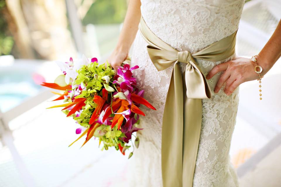 Bride holding her bouquet