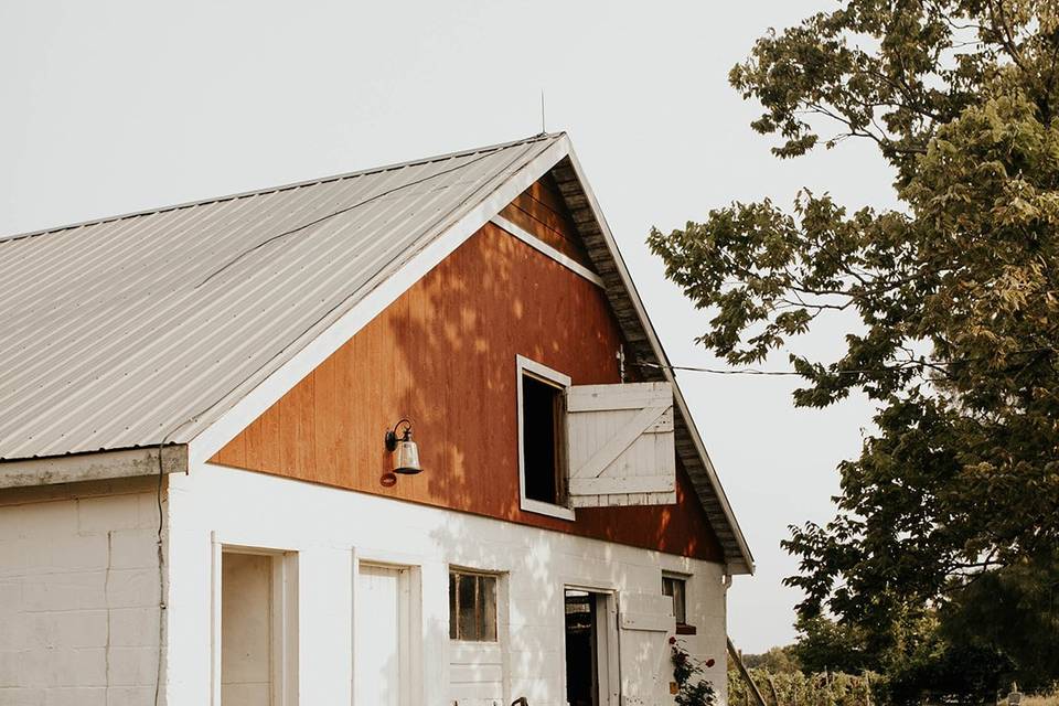 Front of dairy barn