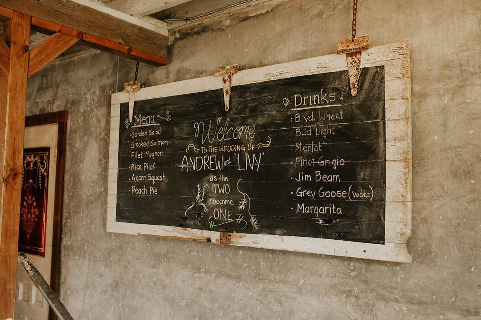 Chalkboard barn door