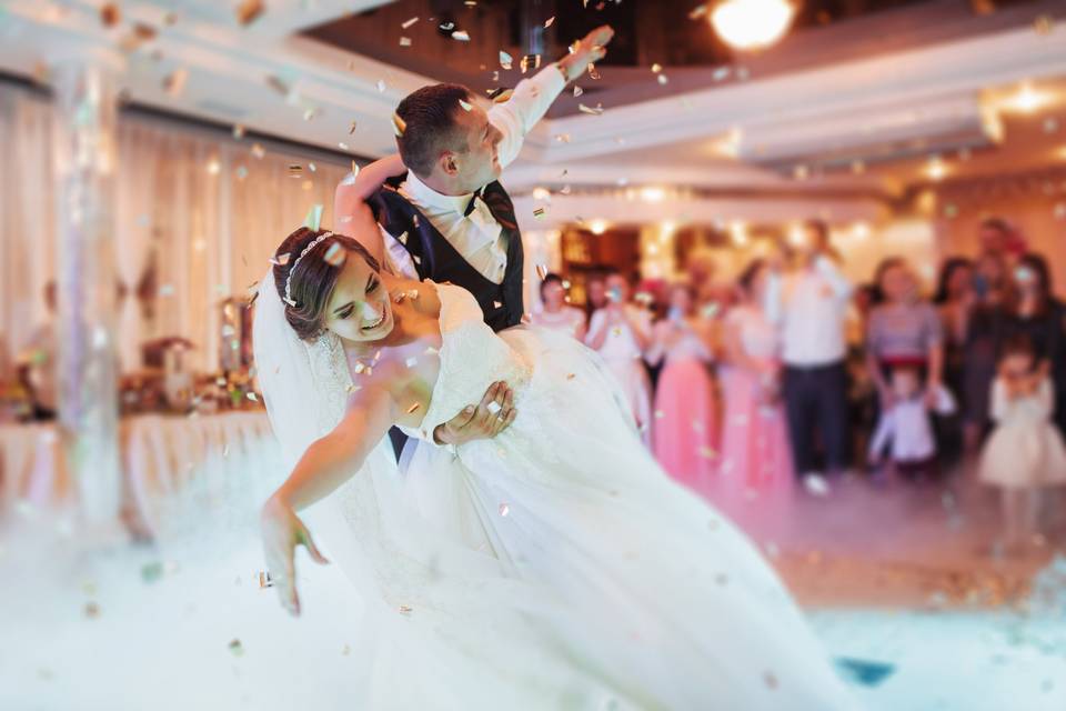 Bride and groom first dance