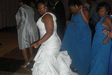 Bride and her bridesmaids
