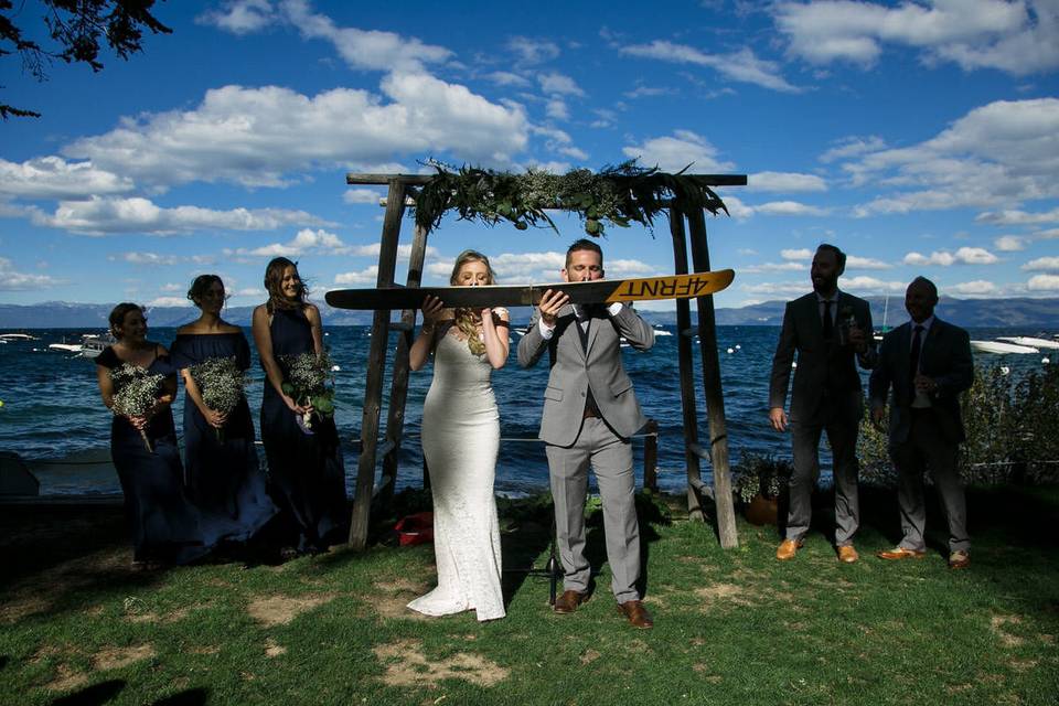 Shot ski wedding ceremony.