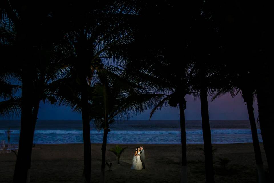 Tropical beach wedding.