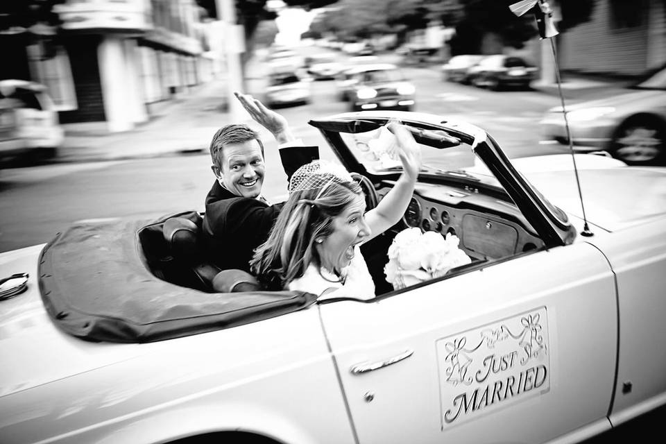 Just married get away car.