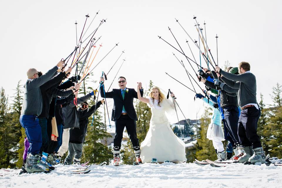 Lake Tahoe ski wedding.