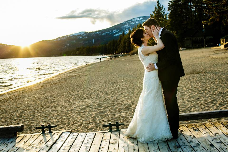 Lake Tahoe beach wedding.